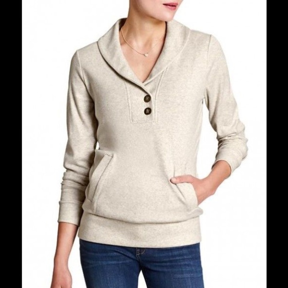 Banana Republic Luxe Pull Over Sz M Light Oatmeal